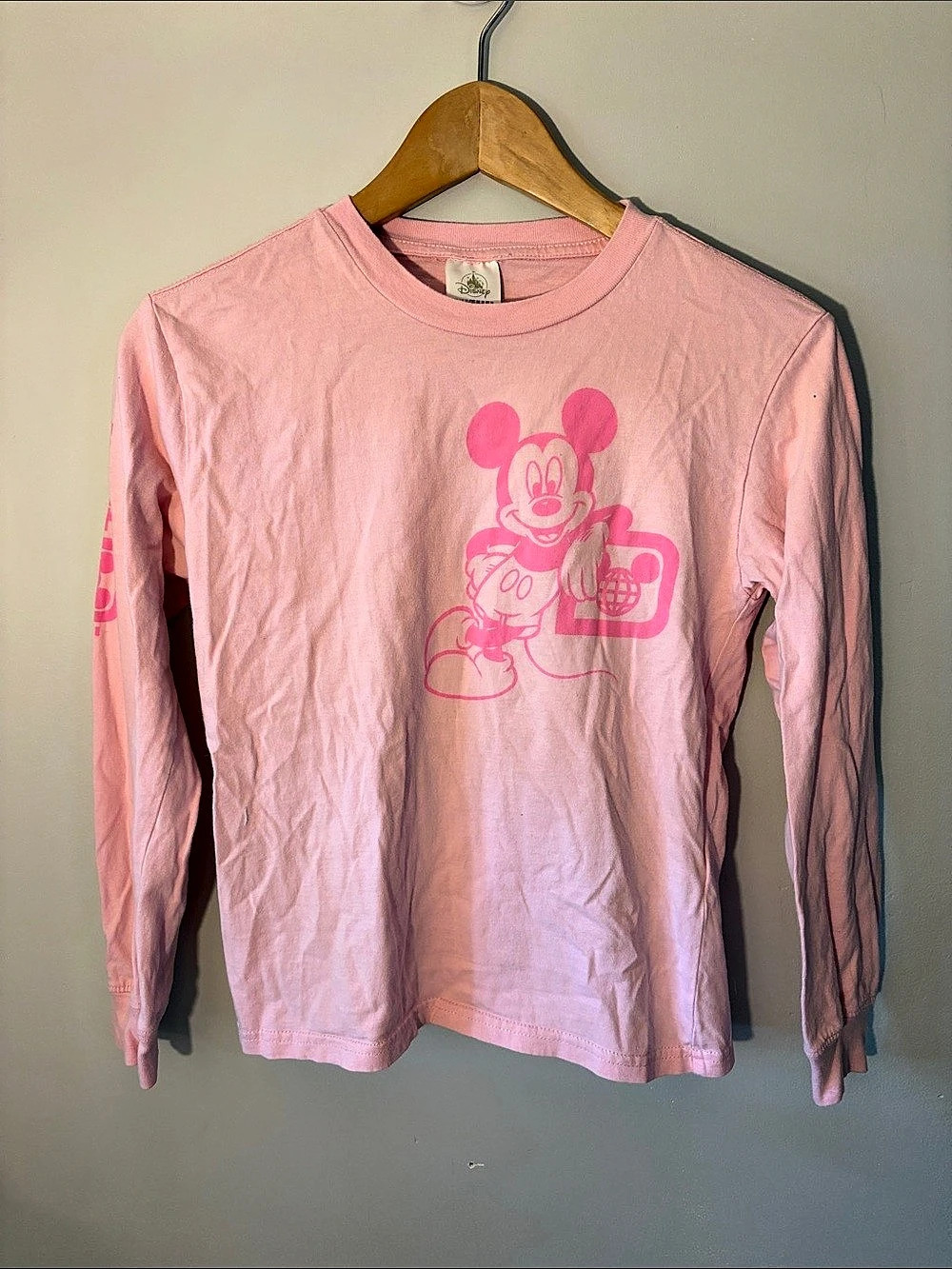Disney Minnie Mouse Long Sleeve Tee Pink Girls XL (16)